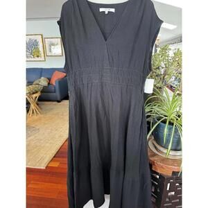 NWT Joe's Black maxi Dress XL Gauzy Cotton Flowy Boho Minimalist Resort Wear
